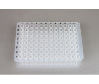 Планшет для ПЦР, 96 лунок, 0,2 мл, без юбки, стерильные, сертифицированы на отсутствие ДНК, ДНКаз/РНКаз и апирогенность, 25шт/уп